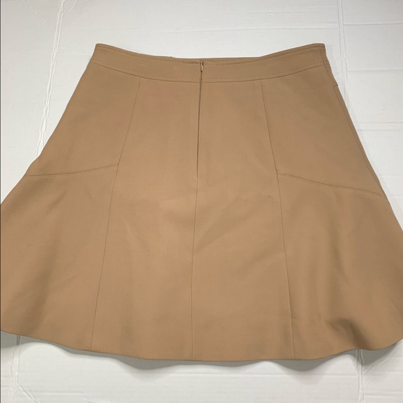 Karen Millen Camel Compact Stretch Buckle Detail A Line Full Skirt Size 8US - Picture 12 of 14